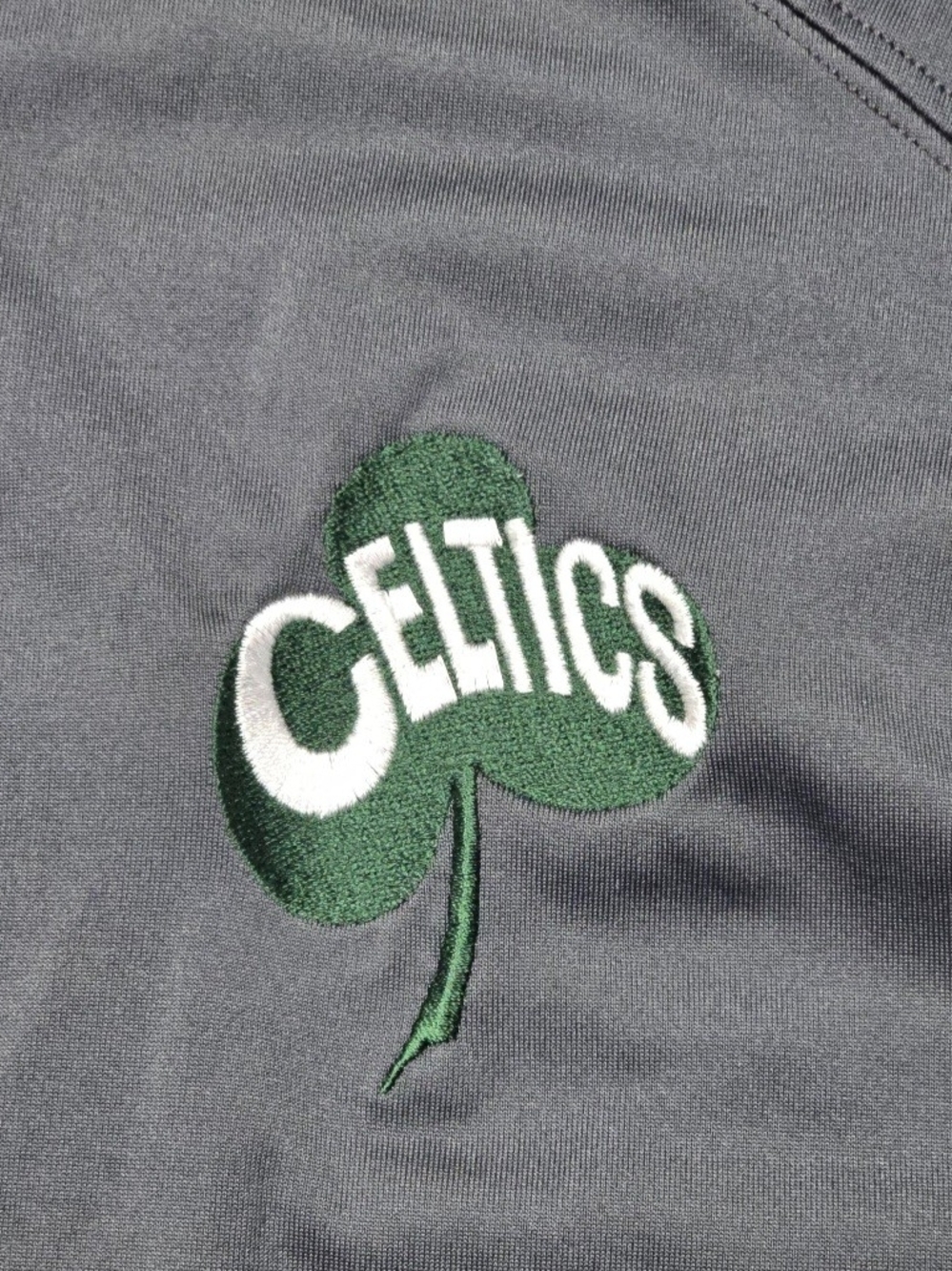 Boston Celtics Mens XL Quarter Zip Pullover Charcoal Gray Athletic Top